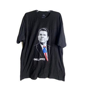 Ann Arbor Sz XXL Men's 2X "I Smell Hippies" Black Ronald Regan T-Shirt EUC